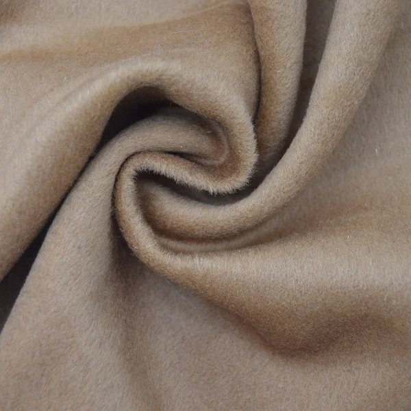wool60% single face solid woolen cloth one side plain dyed color wool fabric mid weight woven fleece for overcoat dress jacke