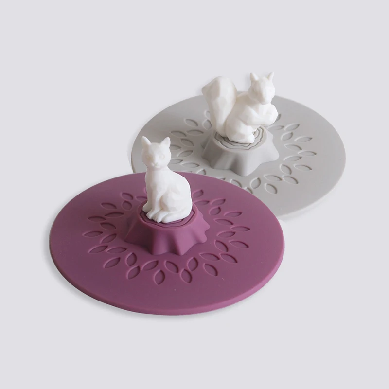 
Dust-Proof Beverages Glass Lid Reusable Coffee Cup Suction Airtight Seal Cover Silicone Coffee Cup Lid 