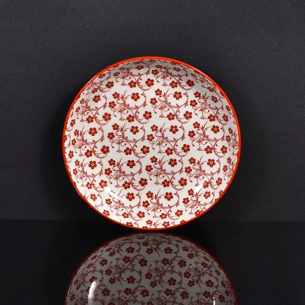 New designs colorful ceramic plate pad printing plate dinnerware set