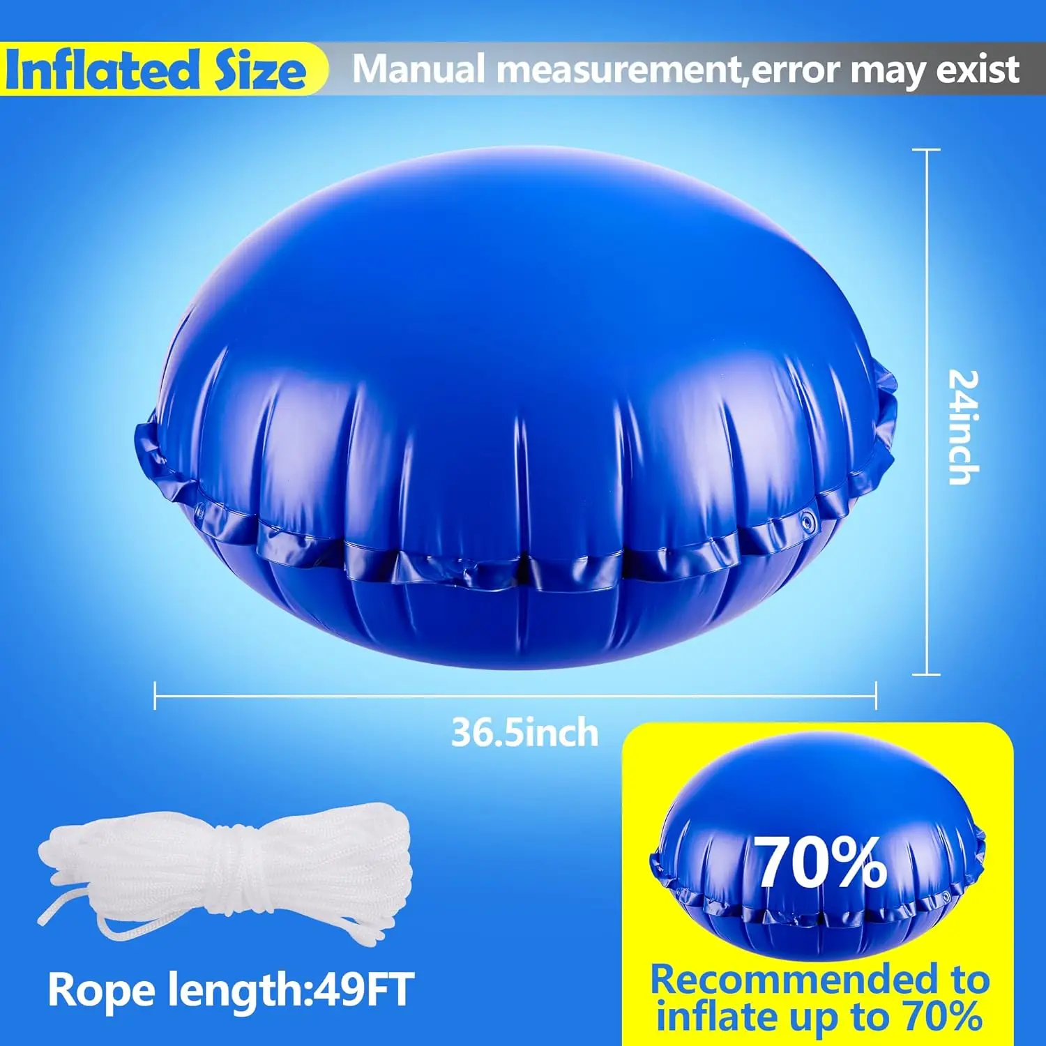 Inflatable Pool Pillow Ground Pools Winter Pool Cover Pillow Swimming Winterizing Closing Ropes