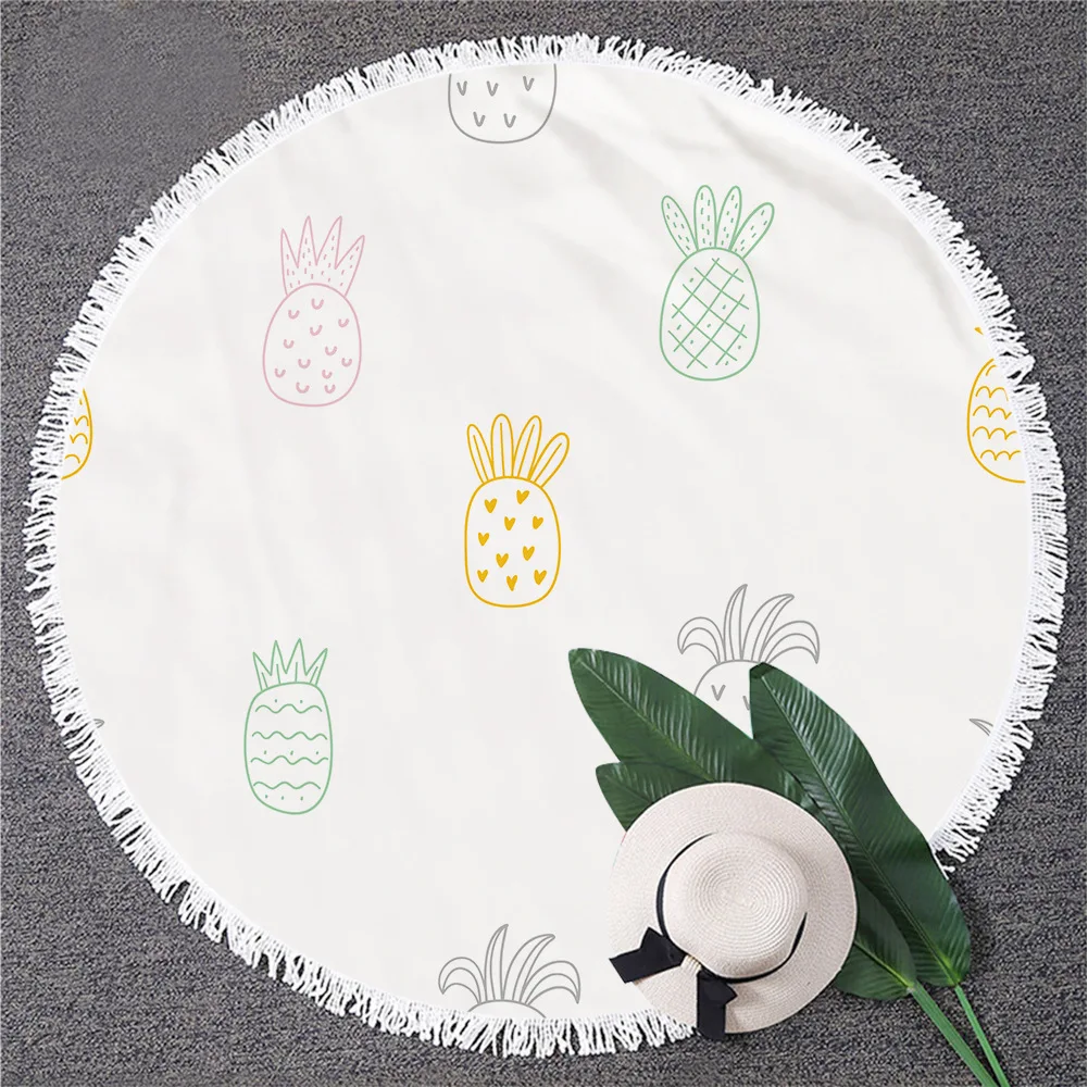Microfiber Custom Full Printed Round Beach Towel Customized Woven Microfiber Fabric OEM Beach Travel Gym Sports Customized Size