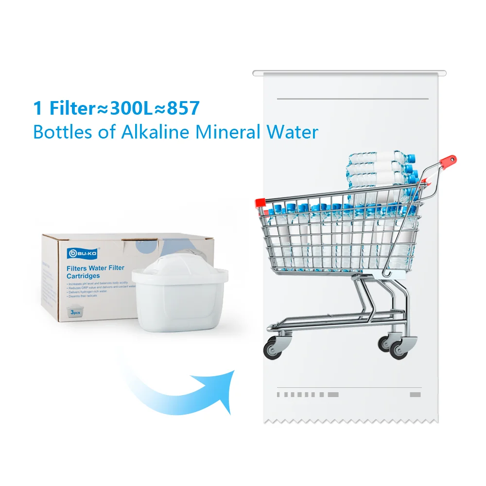 3.8Liters Water Filter Pitcher Home Pure Nova Water Filter Manual Household Kitchen Use PH Level 8-10 Alkaline mineral water