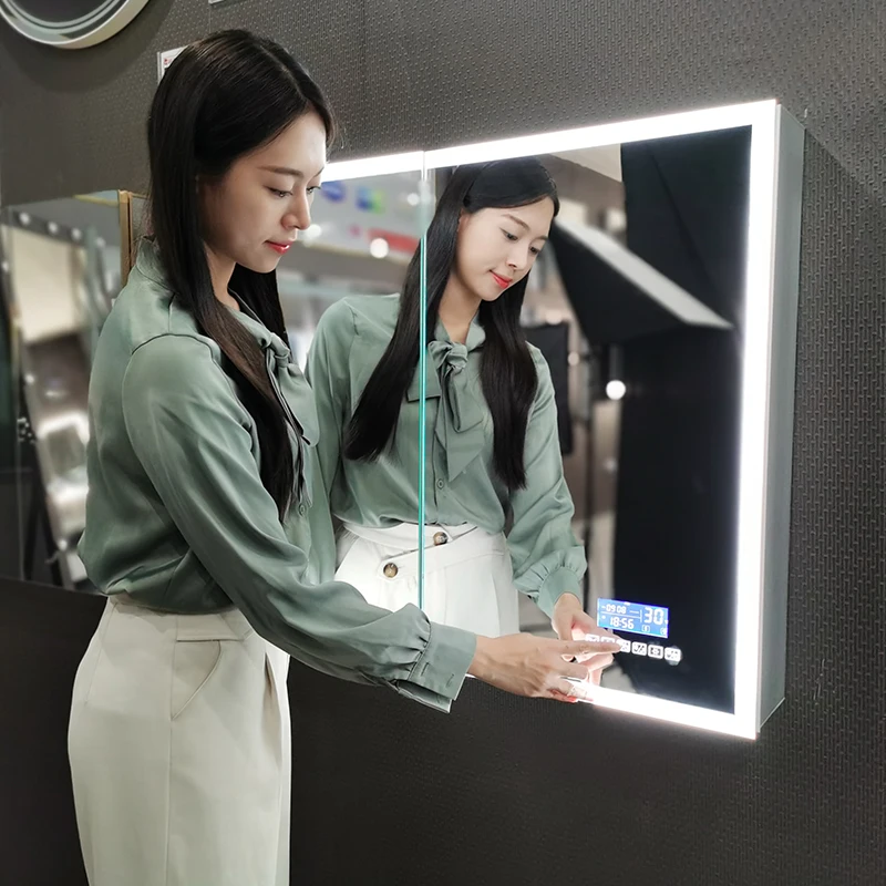 Factory ODM OEM tempered glass shelves 1,2,3 doors led medicine cabinets  hand sensor CCT 3 lights BATHROOM VANITI CABINET