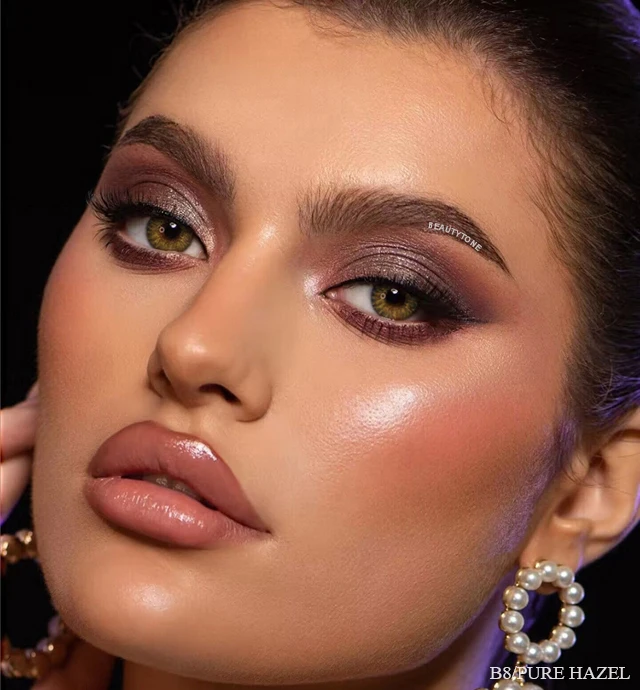 Смеси BeautyTone бирюзовый чехол темно-коричневые глаза естественный вид мягкие линзы оптовая продажа смешанные цвета цветные контакты