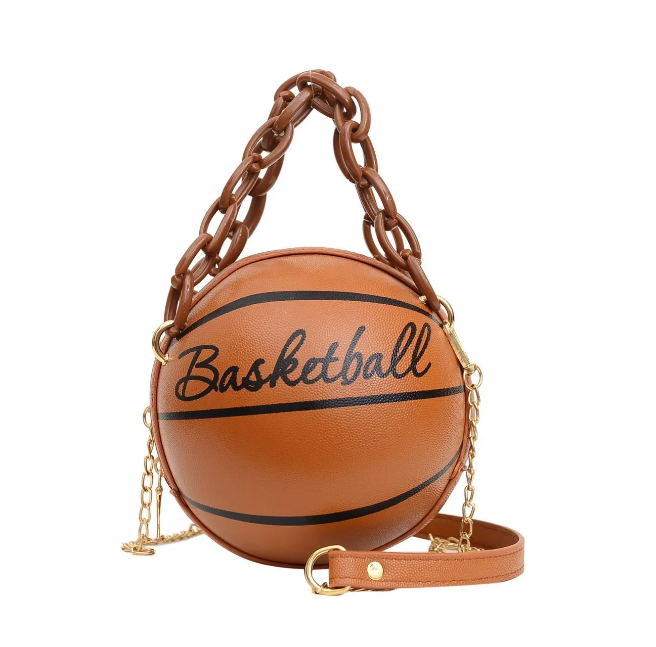 Factory Wholesale Fashion Bag Basket Ball Purses With Chain Women Bags Pink Basketball Purse Bag Handbags For Ladies
