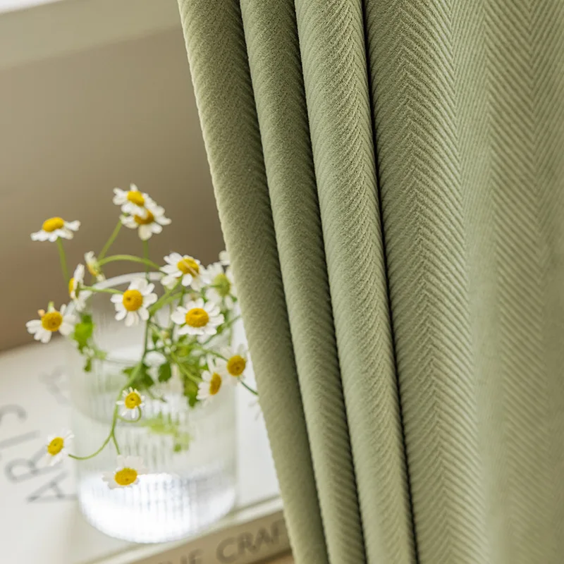 2022 New Soft Feeling Blackout Wholesale Home Textile Fabric Herringbone Chenille Velvet Upholstery Cloth Curtain Fabrics
