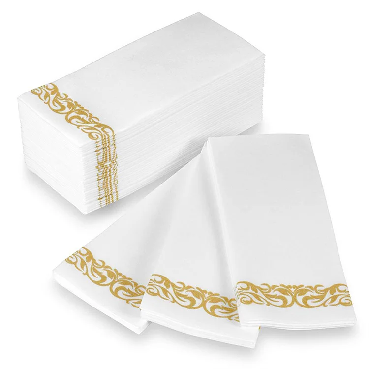 Hot Sale Pink Linen Feel Disposable Cloth Like Paper Dinner Napkins