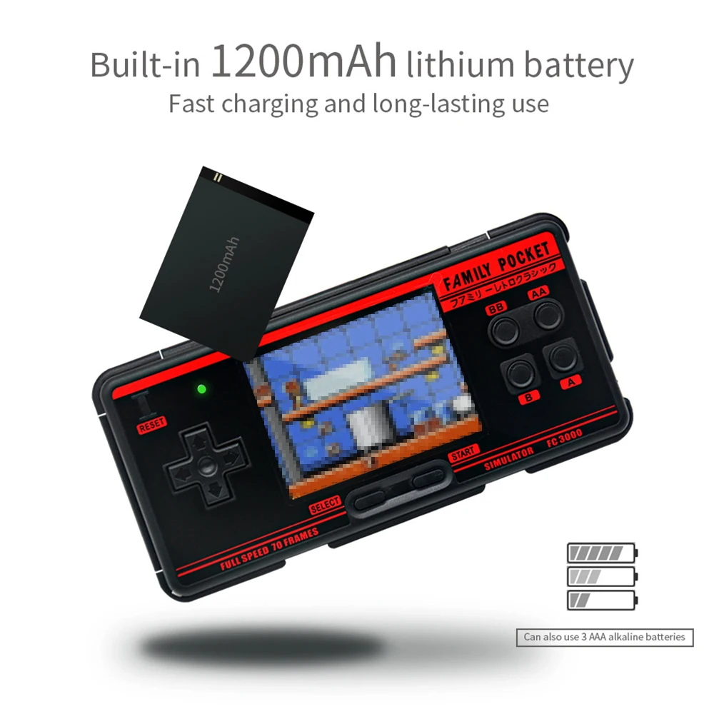 Портативная Карманная игровая консоль для FC3000 1091 встроенных классических игр портативная с поддержкой 8 форматов выход