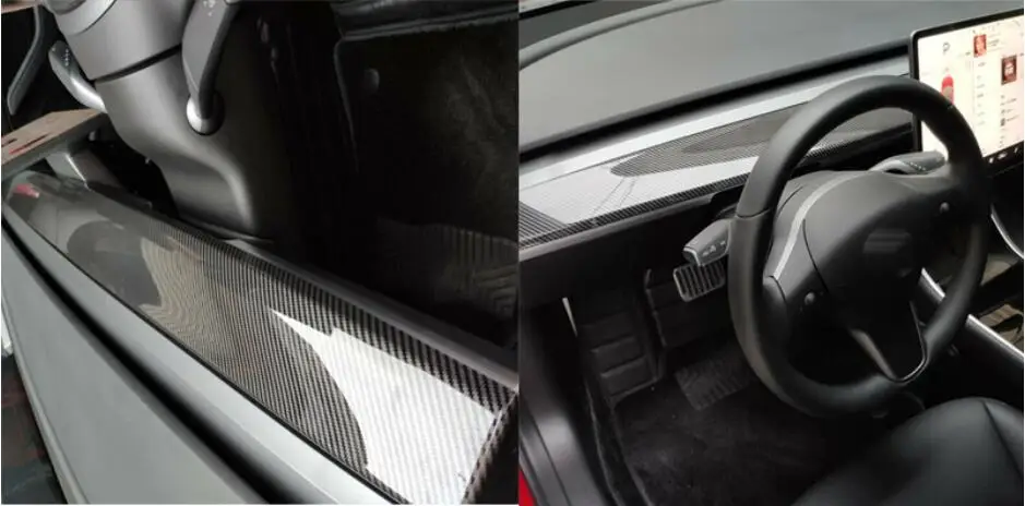 
100% Real Carbon Fiber Center Console Dashboard Panel Cover Trim Sticker Dashboard Trim Fit For Tesla Model 3 