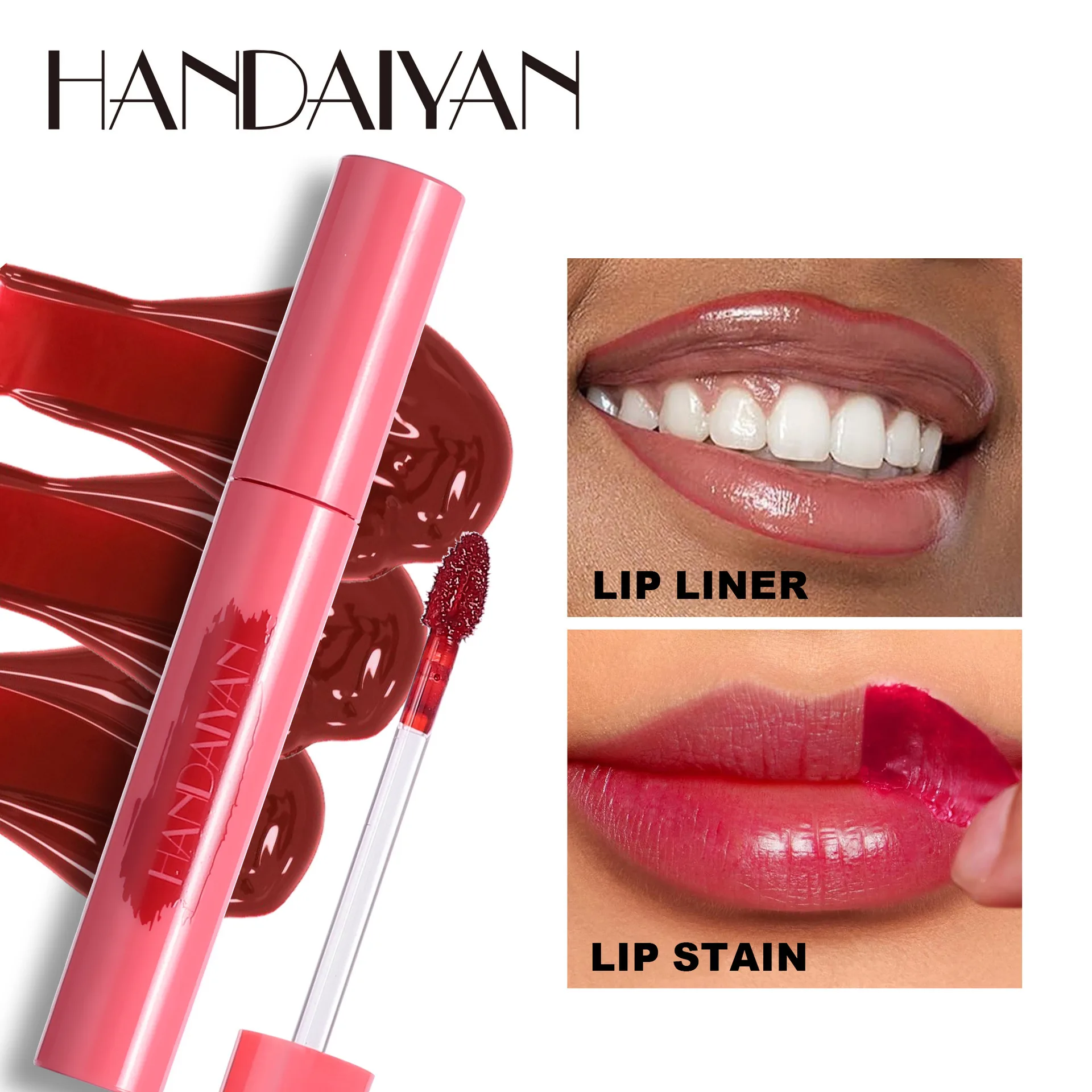 Handaiyan matte lipgloss Peel-off Lip Stain  Lasting Lip Glaze Matte Staying Base Color Lip Tinting Tear Off Liquid Lipstick