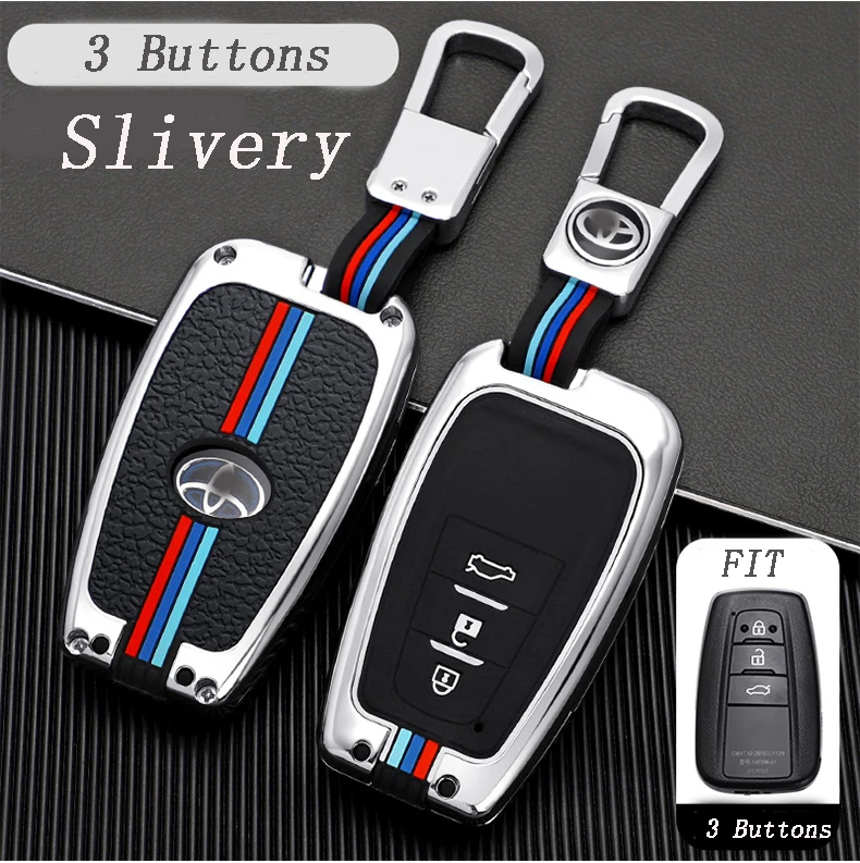 Zinc Alloy Car Key Case Key Holder For Toyota Camry Rav4 Highlander Avalon Corolla Protect Shell Accessories Car Styling