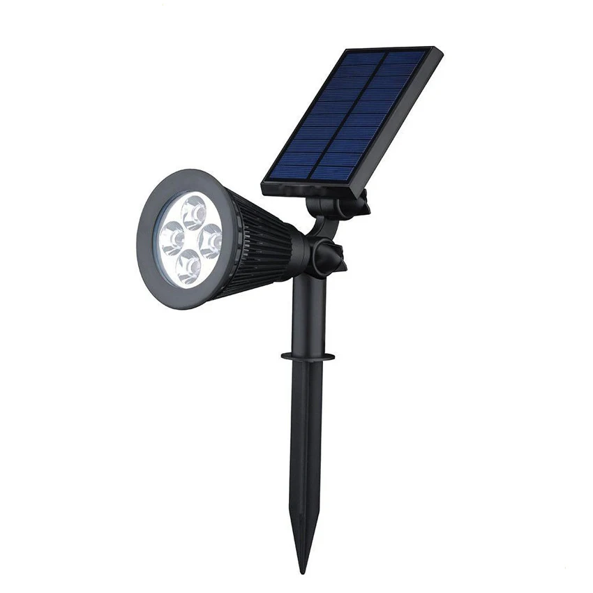 Outdoor 4 LED Waterproof Landscape Wall Solar Ground Light for Garden