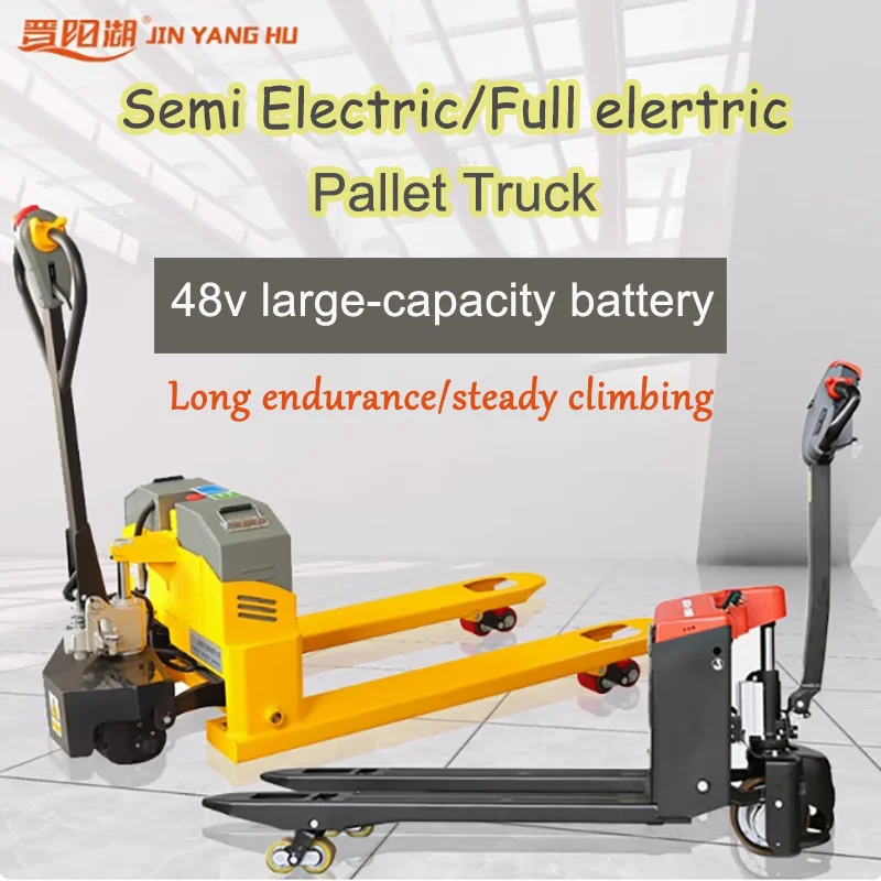 Heavy Duty 2 Ton 3Ton Full Electric Pallet Truck Jack Semi Electric Trolley Large Capacity For Material Handling