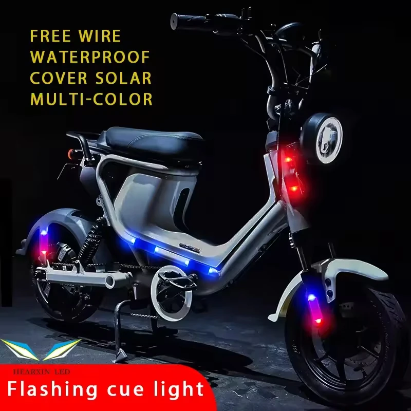 Multi-Color Flashing Signal Light for Mini Solar Warning Light Waterproof LED Strobe Lamp  Car EV Bicycle Bike Motorcycles