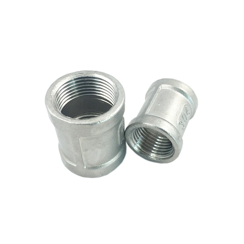 polished 1/2 inch 3/4 inch BSPT/NPT threaded stainless steel pipe connector socket ss coupling