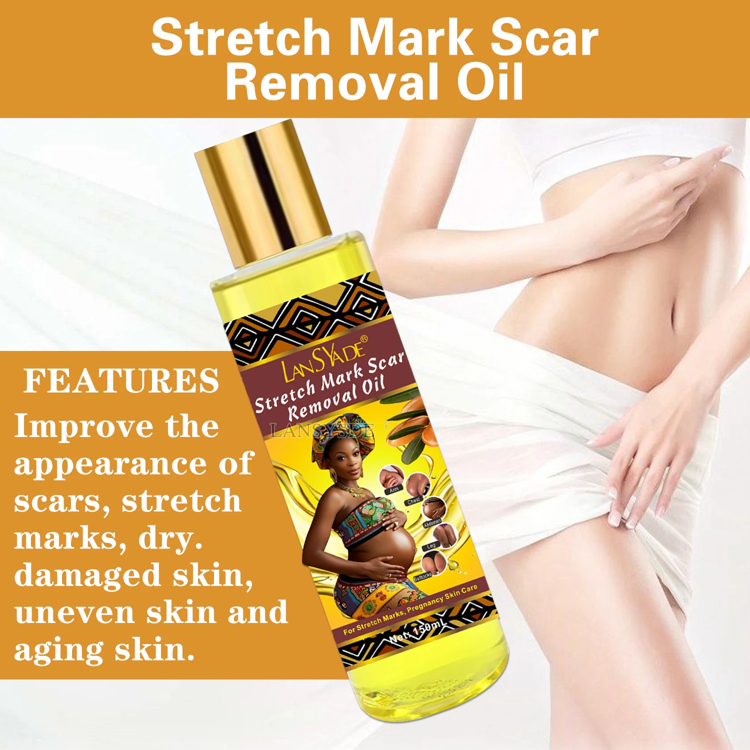 High Quality Pure Stretch Marks Scar Removal Oil Pregnant Scar effective Repair almond oil Stretch Marks Scar Removal Oil