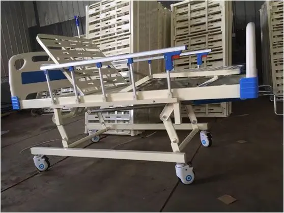 Hot selling  Medical ABS Tow Crank Manual 2 Function Hospital Bed With Aluminum Alloy for Patient use