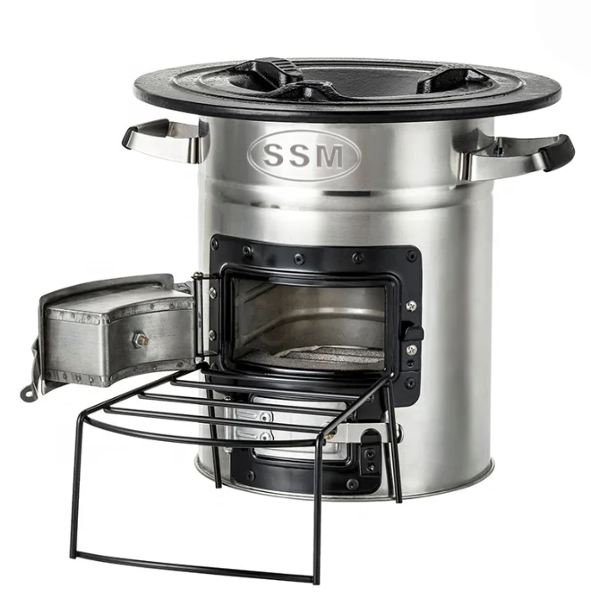  portable two doors clean cookstove wood stove for outdoor
