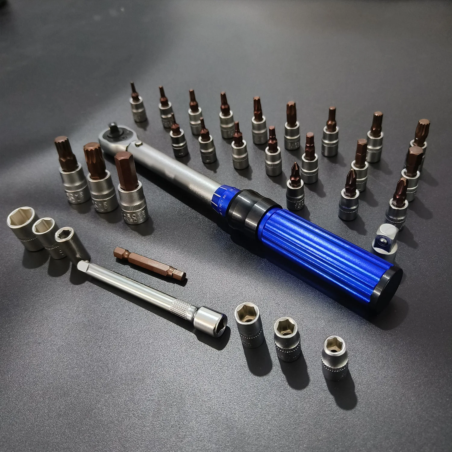 Hot Sale 1/4' 2-24nm Torque Wrench Combination Set 32pcs Bike Repair Maintenance Tool Set For DIY Workshop Household Garage