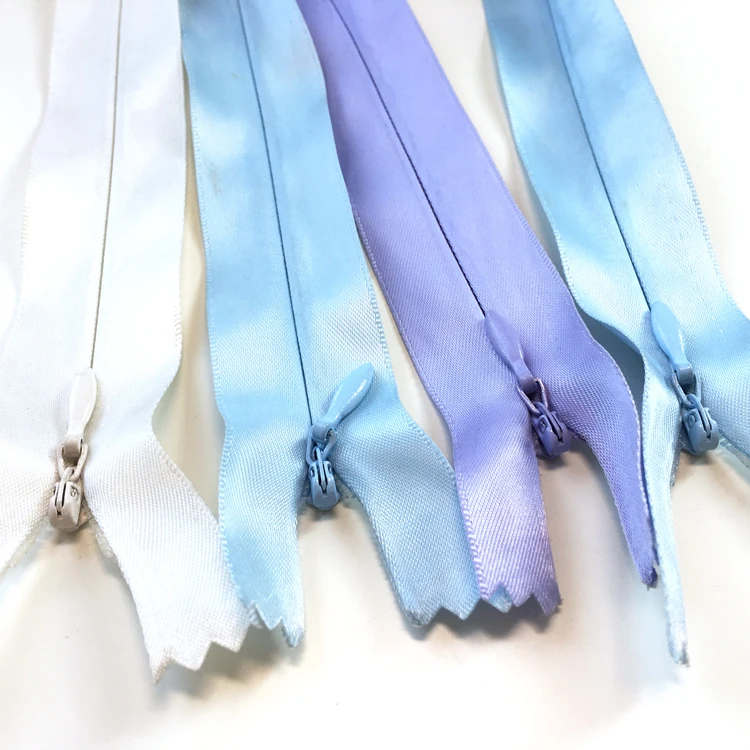 JY Customized 5# Transparent Top Stopper Nylon Invisible Zipper  With Plastic Slider