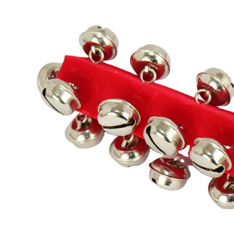 Red Wooden Hand Shake Baby Rattles Toy Wood Jingle Bells Sticks  21 bells Percussion Music Toy