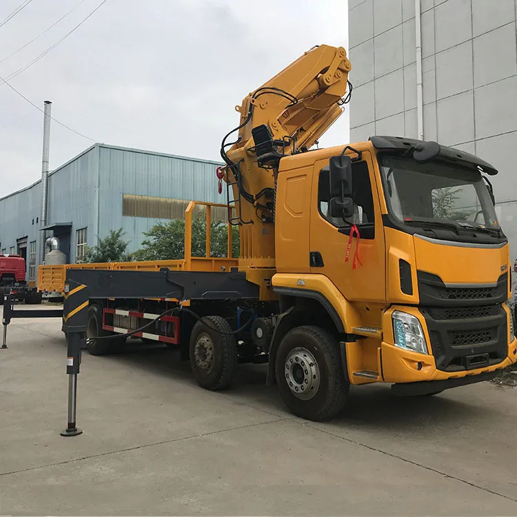 8X4 folding 12ton small  used truck mounted crane for sale crane mounted truck chengli