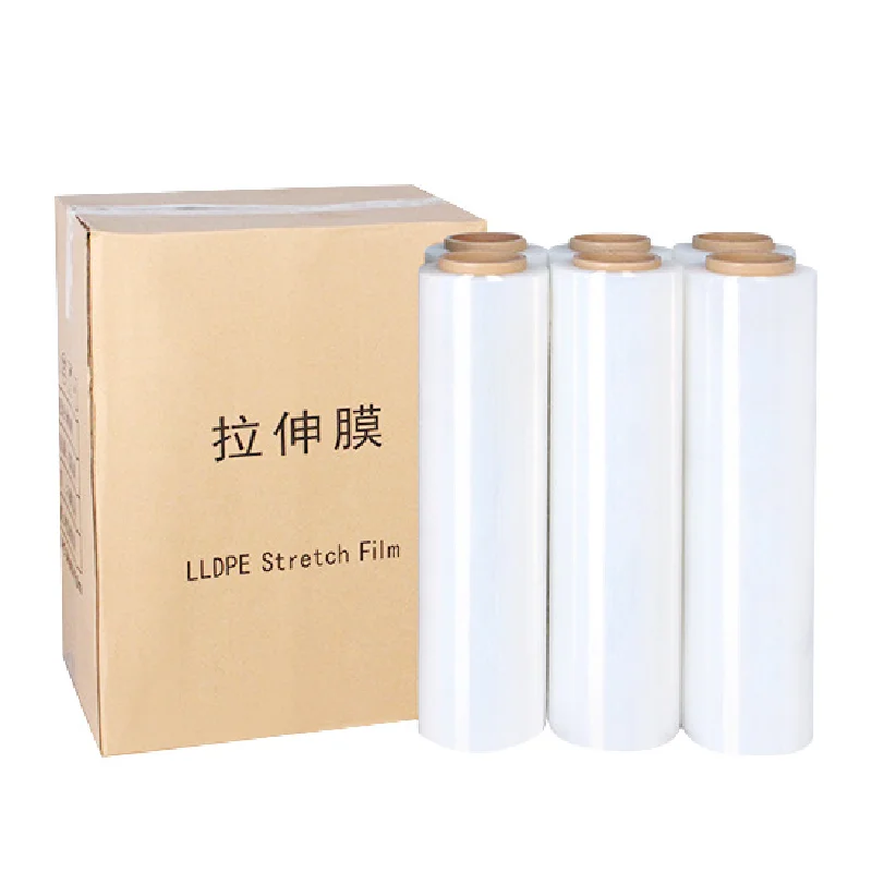 Custom Jumbo Roll Stretch Film PE Pallet Wrapping Machine Soft Hardness Moisture-Proof Factory Film Stretch for Packaging