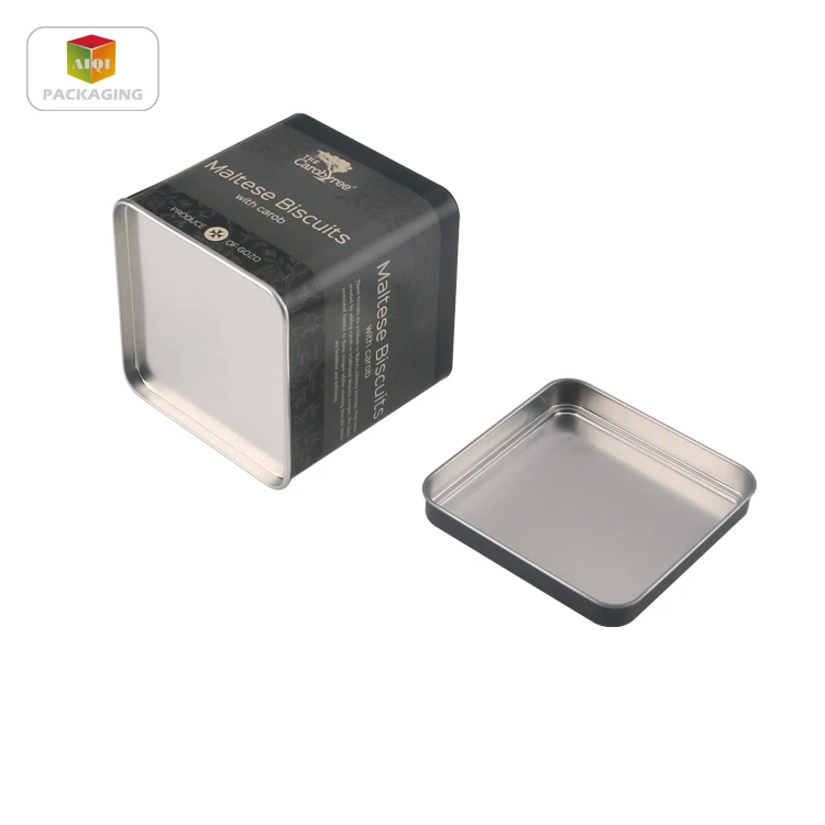 
Wholesale square metal tea biscuit tin box 