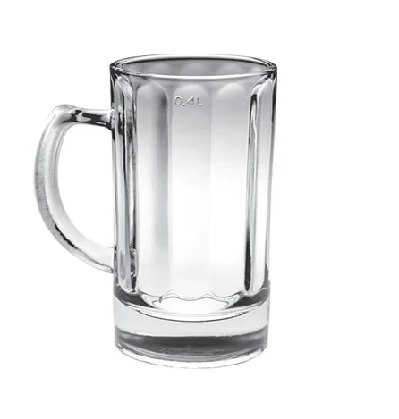Big capacity Unique  Beer Mug Whisky Water Glass Highball Tasting Clear juice  Transparent handle  Coffee cup