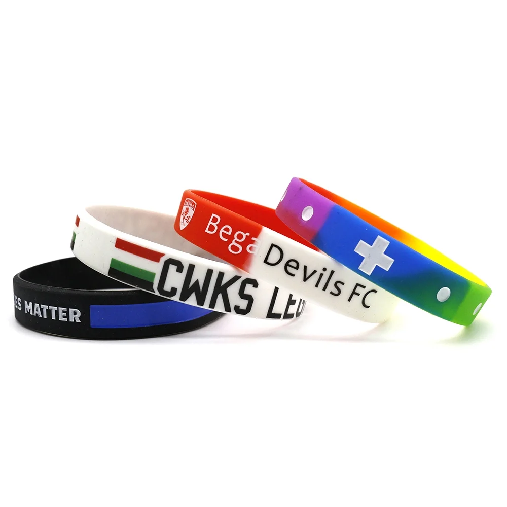 High Quality Sports Stretch Silicone Wristband Desent Gifts Custom Logo Size Soft Rubber Silicone Wristband For Adults Child