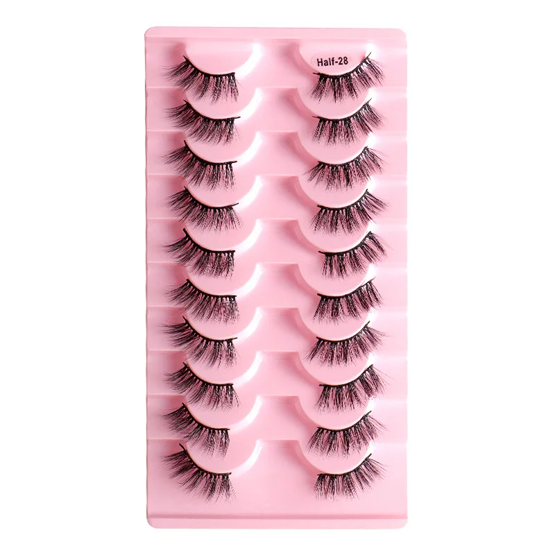 Vegan 100% Handmade Natural Artificial Plant Fiber False Lashes Faux Full Strip Eyelashes
