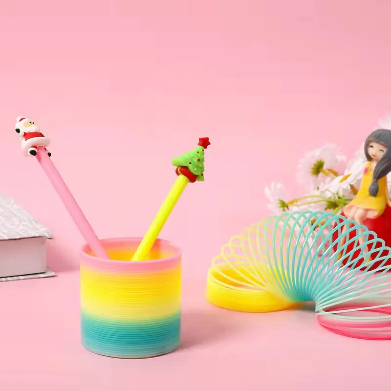 Wholesale  Multicolor Amazon hot selling Magic Educational Game Kids Plastic Spring Rainbow Ring Coil Toy