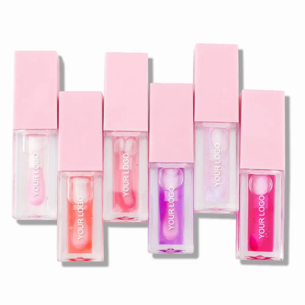 High Quantity Custom Logo Moisturizing Fruit Flavor Lip Glosses Lip Oil Private Label Big Brush Hydrating Color Changing Lip Oil