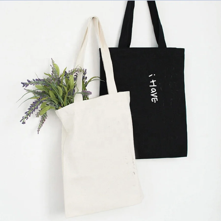 
China Cheap Wholesale Custom Reusable Eco Friendly Black Cotton Muslin Carry Shopping Shopper Bags With Printing 