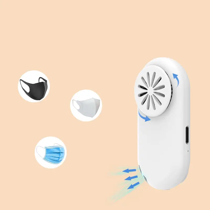 New Arrival Portable Mini Face Fan Clip Fan Wearable Air Filter USB Rechargeable Exhaust Mini Fans Wearable Air Face Maskes