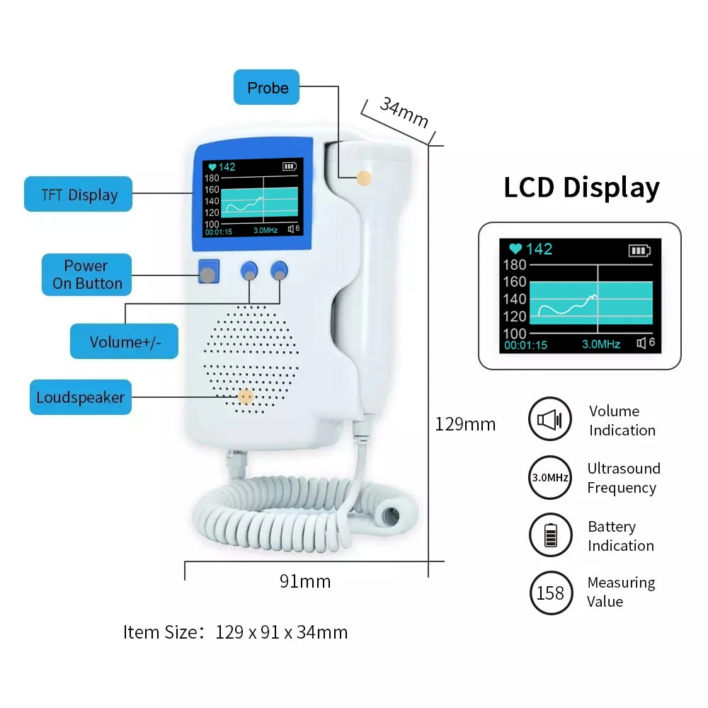 2024 лучший рождественский подарок для новой матери Прямая продажа с завода ультразвуковой Доплер домашнего ухода семьи