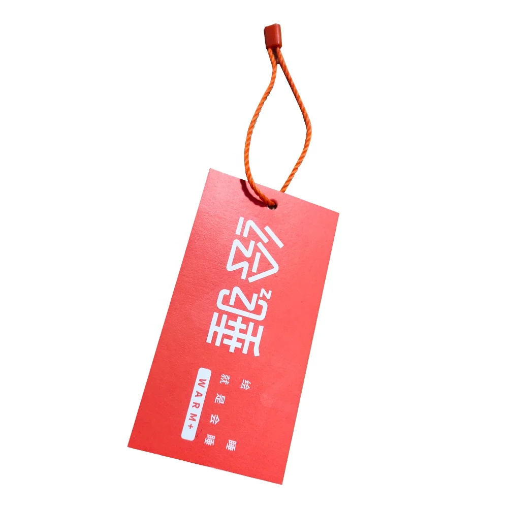 Custom Kraft Paper Clothing Tags Labels Barcode and RFID Features with Strings and Logo Printed for Clothes and Shoes