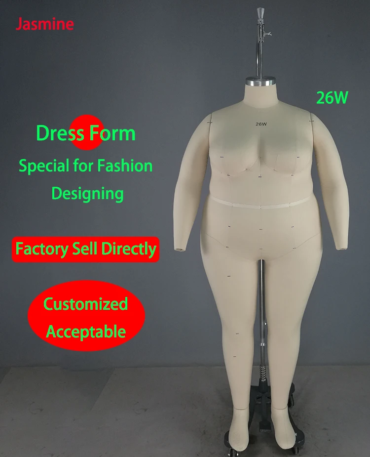 Jasmine female dummy US size 2 dress form Torso manikin with Adjustable Height Stand Clothing Pinable Sewing Mannequin