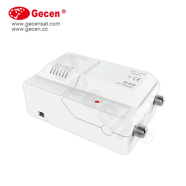 Gecen CATV signal amplifier 30dB gain 1 in 2 out Model GCH-602G2