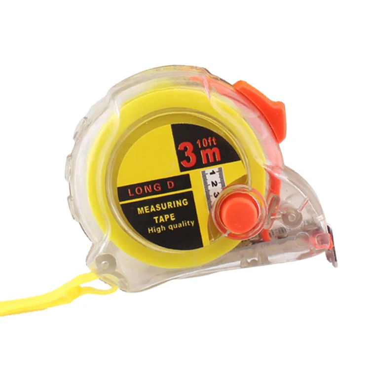 Custom Logo 3m 5m 7.5m 10m Self-lock Steel ABS Case Stainless Steel Transparent Casing Measuring Tape