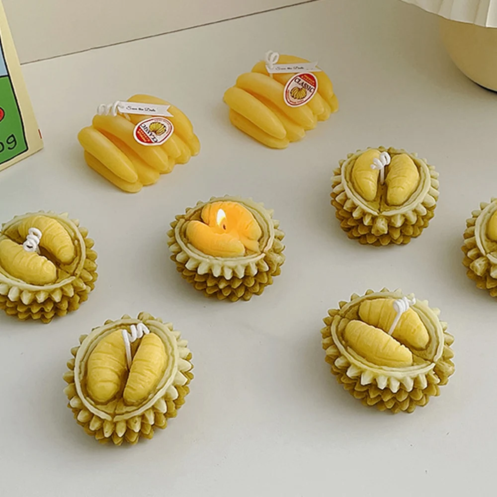 DGC Cute Dessert Food Fun Candle Durian Sculptural  Fruit Candle For Birthday Gift Home Decor