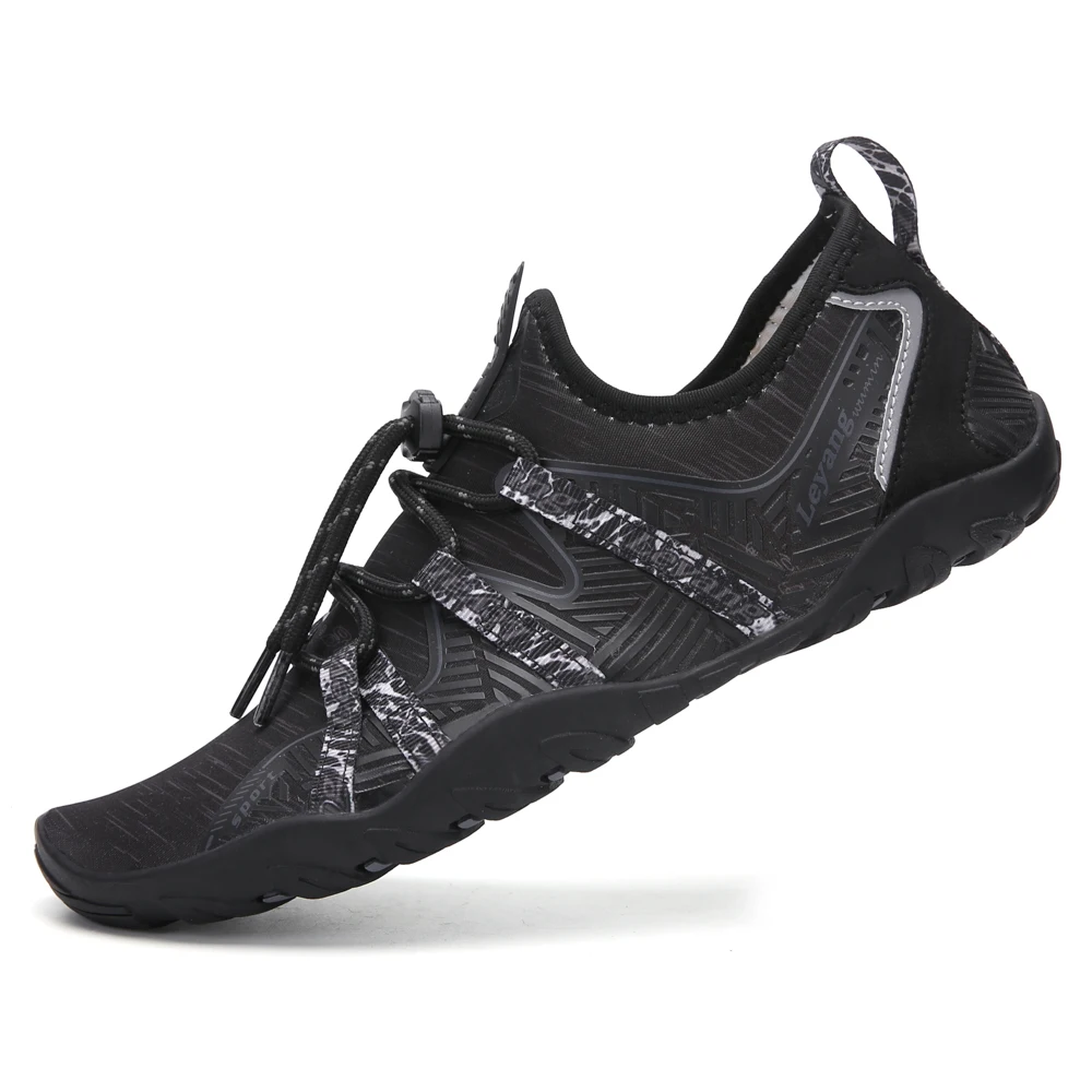 
Barefoot Black Beach Aqua Water Shoes with Shoe Laces 