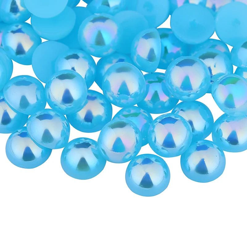 Meiyin Meilin Flat Back Pearl Pink AB Rhinestone Applique Half Round Beads Flatback loose pearls jewelry Decoration