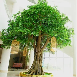 2021 дешевые домашние декоративные высокие большие имитации вечнозеленые фикус Искусственный завод пластиковые искусственные баньян дерево