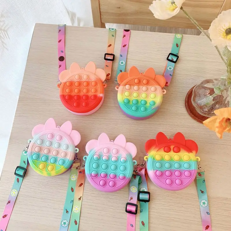 Мультяшная игрушка для детей дизайнерский фиджет-попит сумка через плечо сумочки силиконовая мини-сумка пузырьковая
