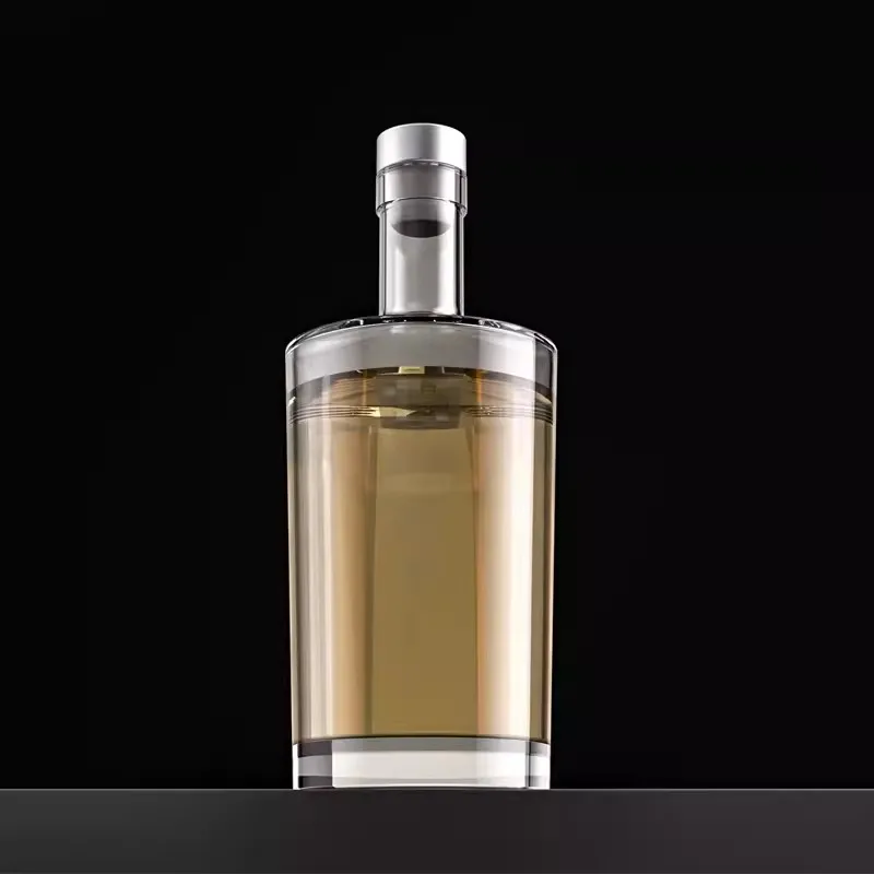 Factory high quality 100ml 375ml 500ml 750ml rum alcohol whiskey gin vodka Wine patron tequila glass bottle With Stopper Cork