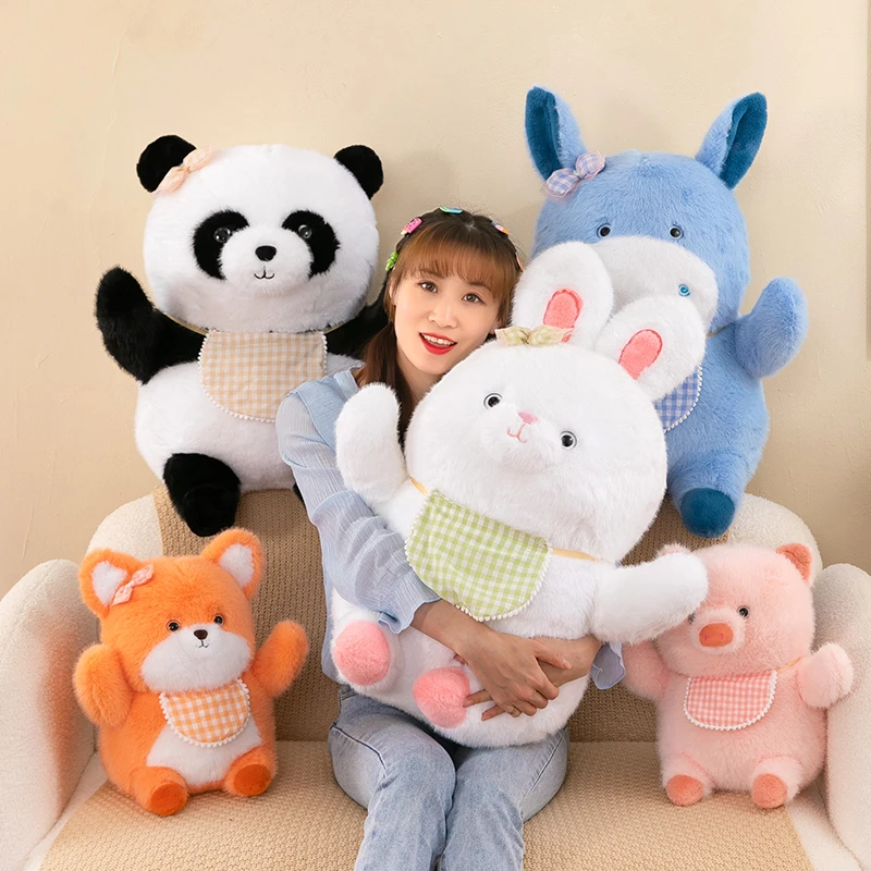 Wholesale customized 35cm plush animal toys Embrace animals Fill plush toys Panda, rabbit, fox, cow, pig Gifts for children