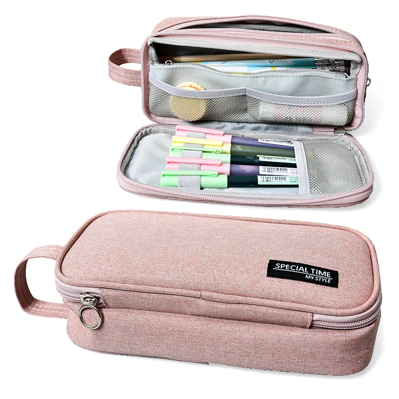 Пенал большой емкости с ручкой из парусины