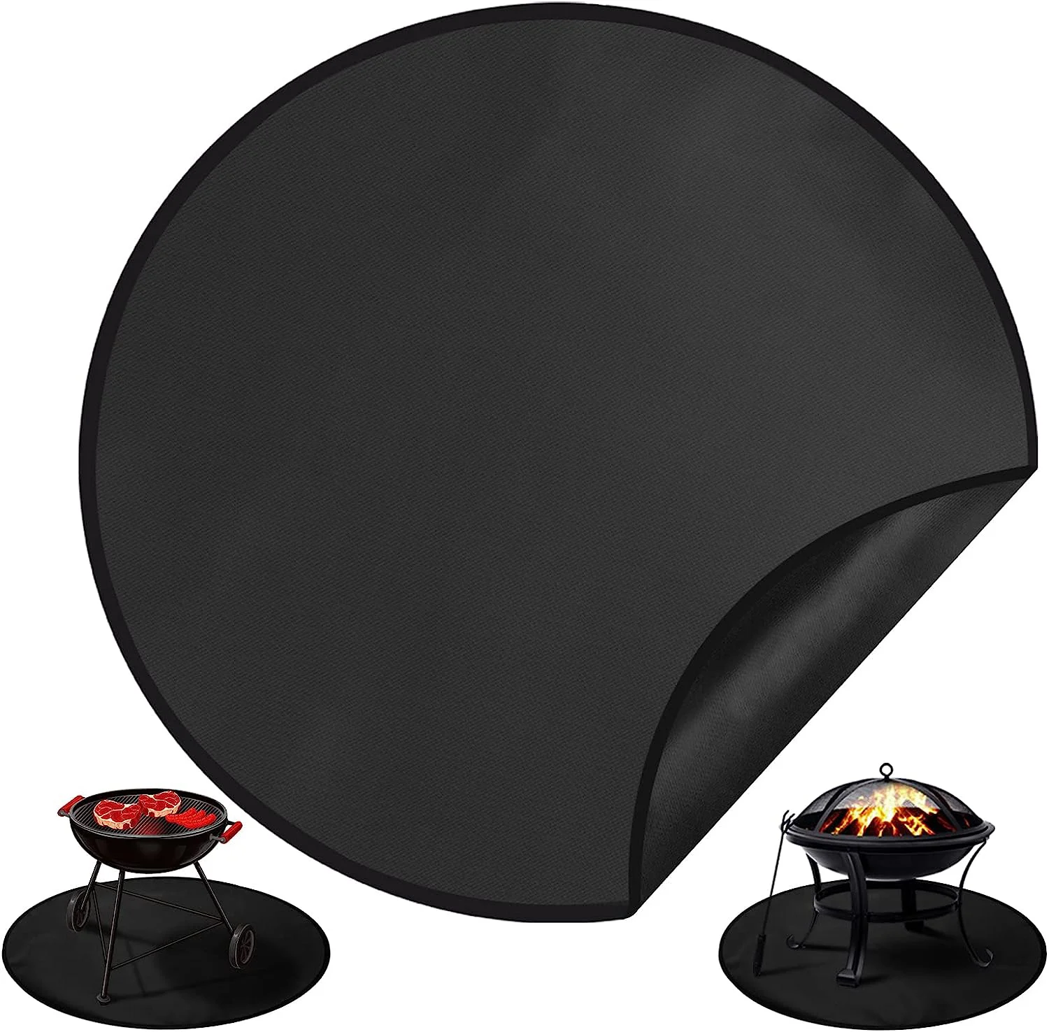36' Round Fire Pit Mat,Fireproof Mat for Under Fire Pit, Grill Mat for Protector Deck