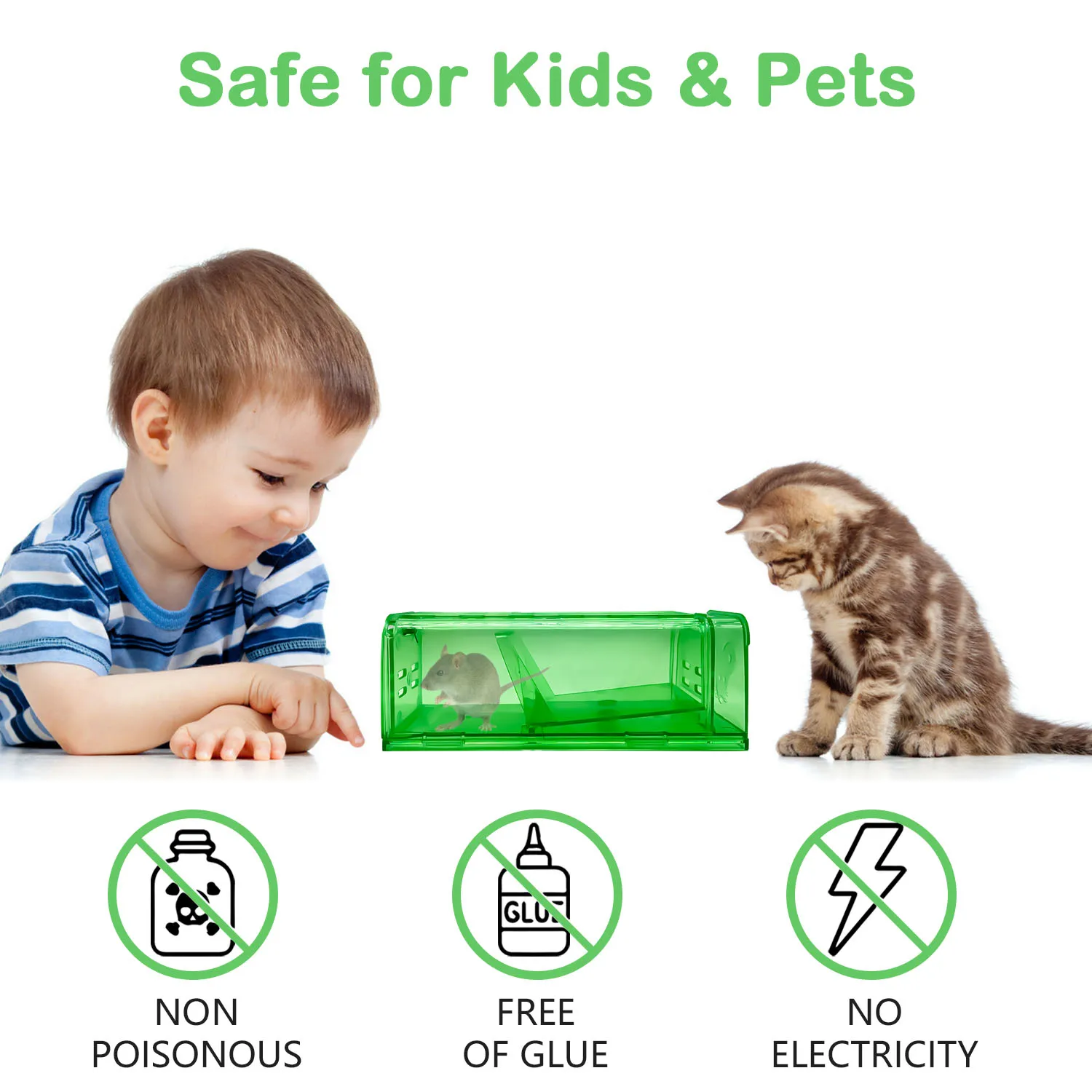 Economic Useful Reusable Rat Mice Traps Green Transparent Humane Mouse Trap Household Mice Cages Rat Trap